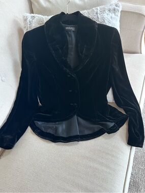 Ideology Black Velvet Tailored Blazer Jacket